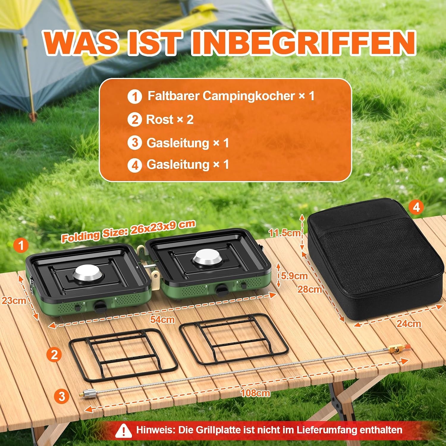 Opvouwbaar Campingkooktoestel 2 Vlammen Gas 29% Korting