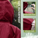 Waterdichte Regenponcho Bordeauxrood - Ademend & Winddicht - 32% Korting