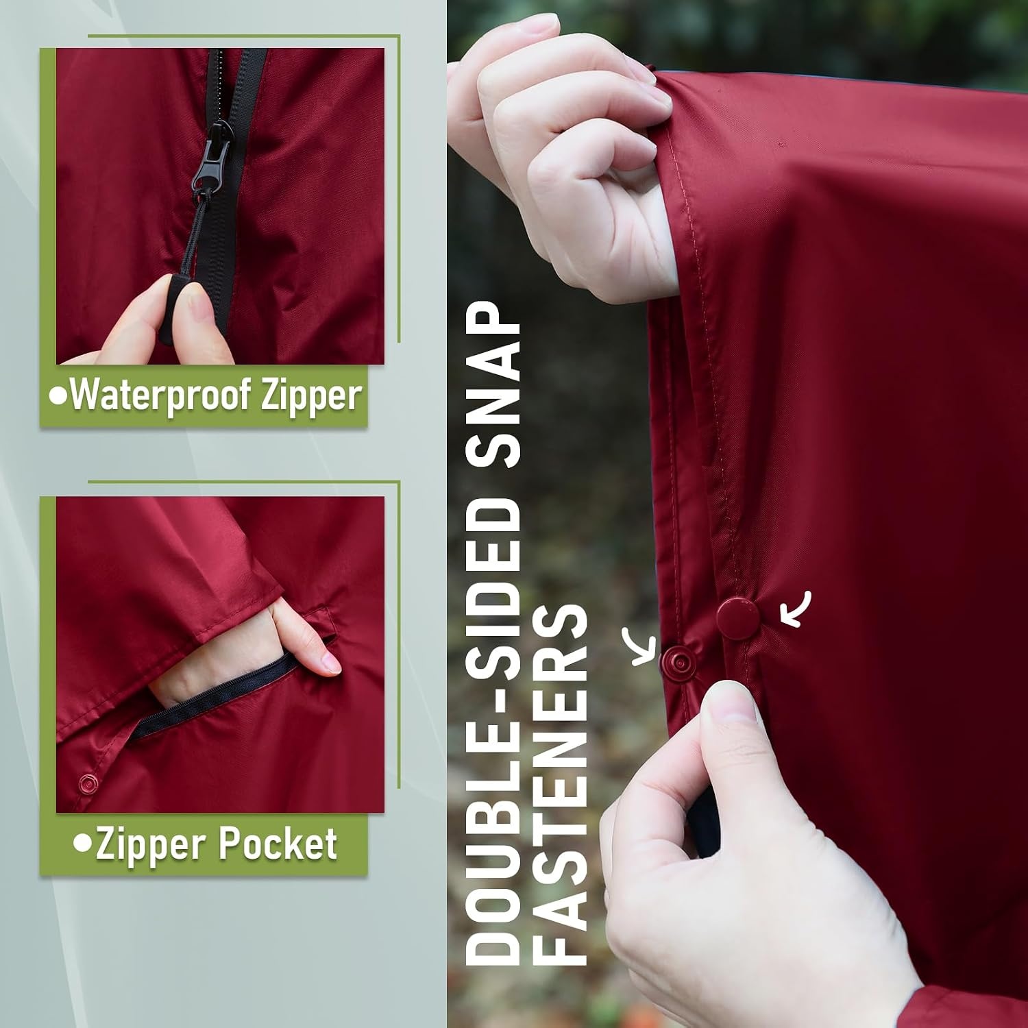 Waterdichte Regenponcho Bordeauxrood - Ademend & Winddicht - 32% Korting