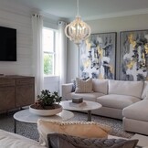 Witte Houten Kroonluchter (5 Lichten) - 30% Korting