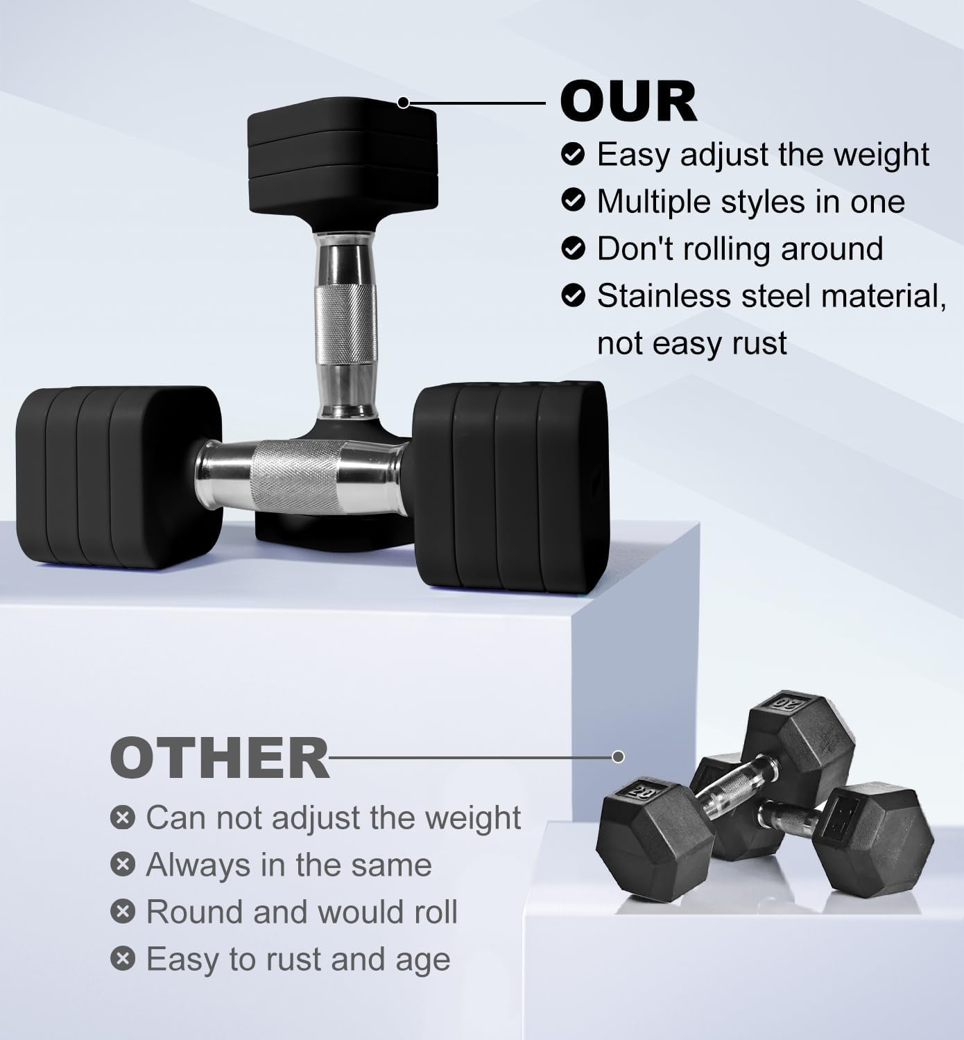 Verstelbare Dumbbellset 10 kg 4-in-1 met Korting