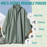 Grasgroene Regenponcho Dames - Universele Maat met Capuchon