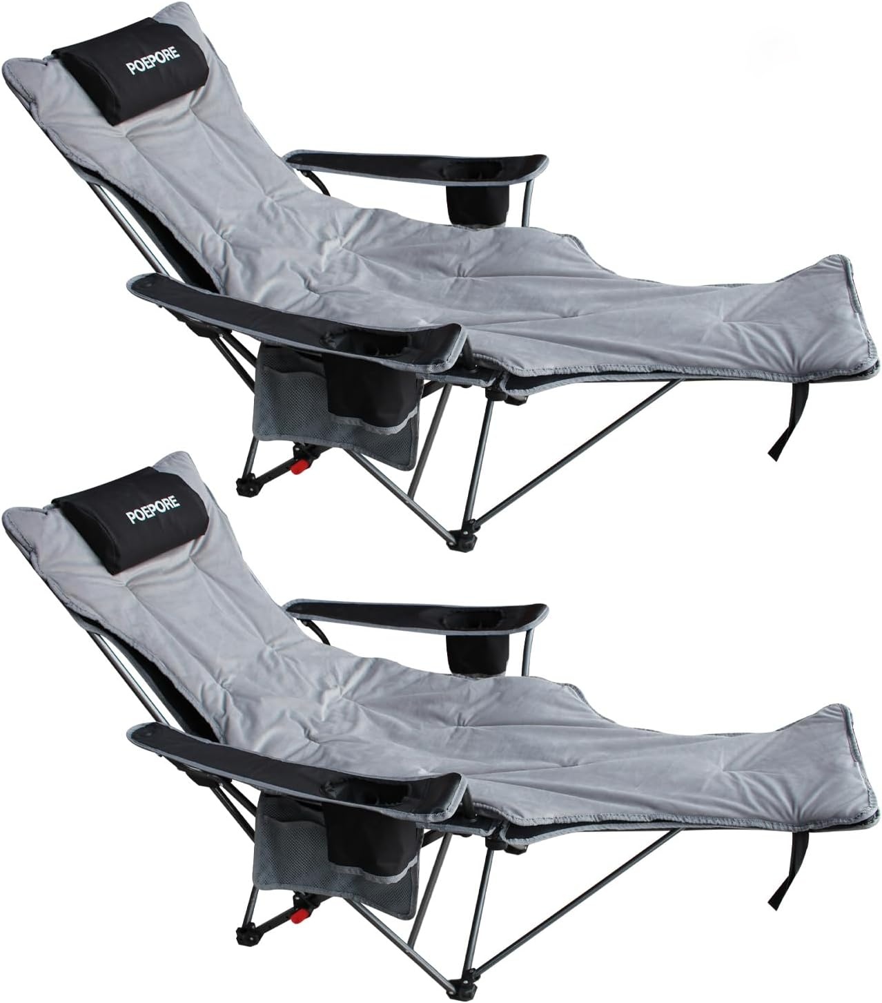 Set van 2 Campingstoelen: Opvouwbaar met Voetensteun & Korting!