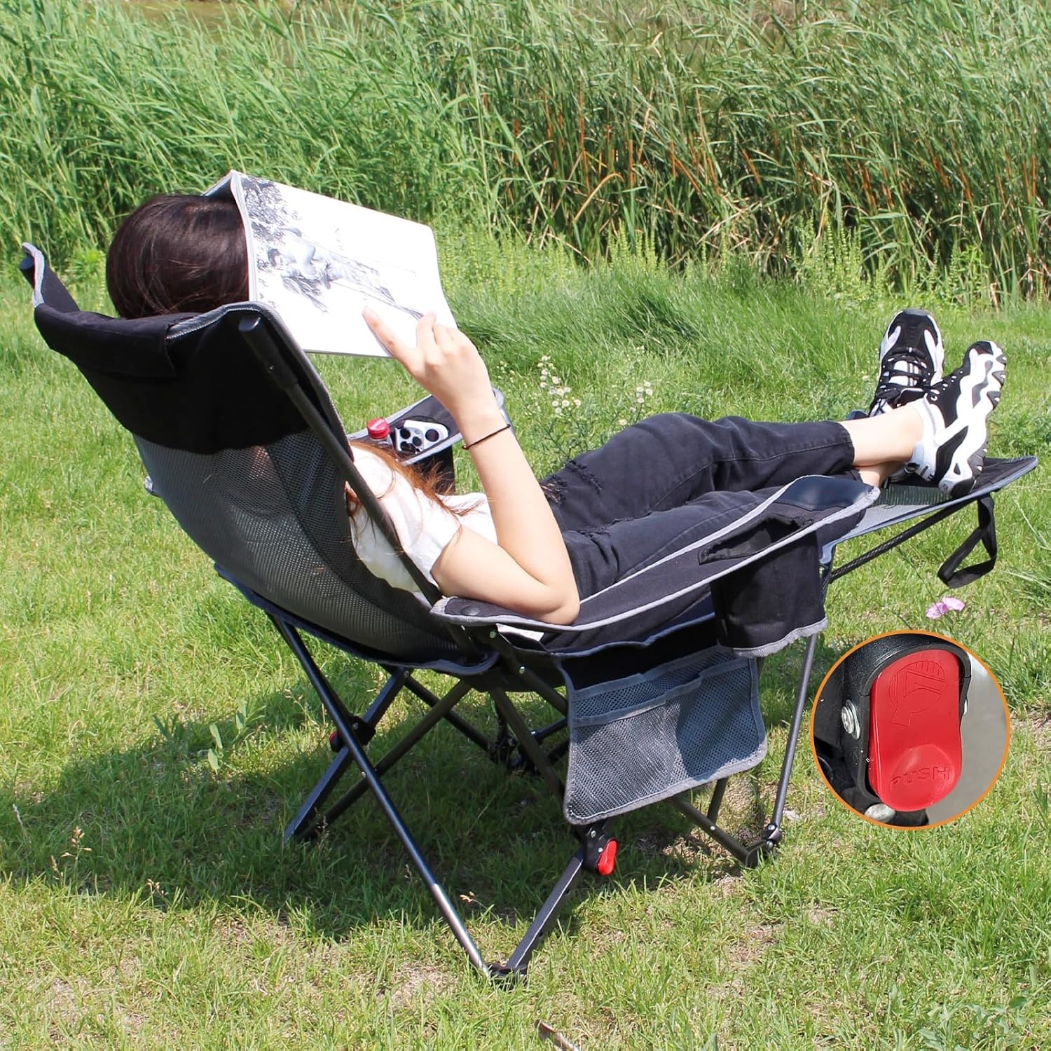 Set van 2 Campingstoelen: Opvouwbaar met Voetensteun & Korting!