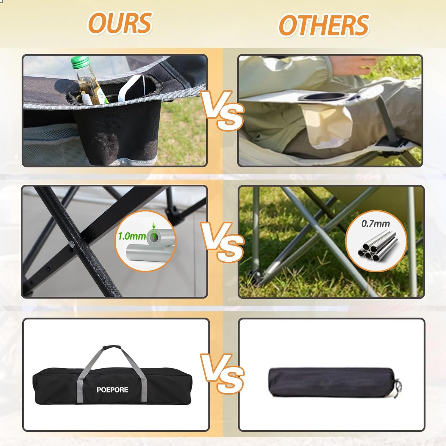 Set van 2 Campingstoelen: Opvouwbaar met Voetensteun & Korting!