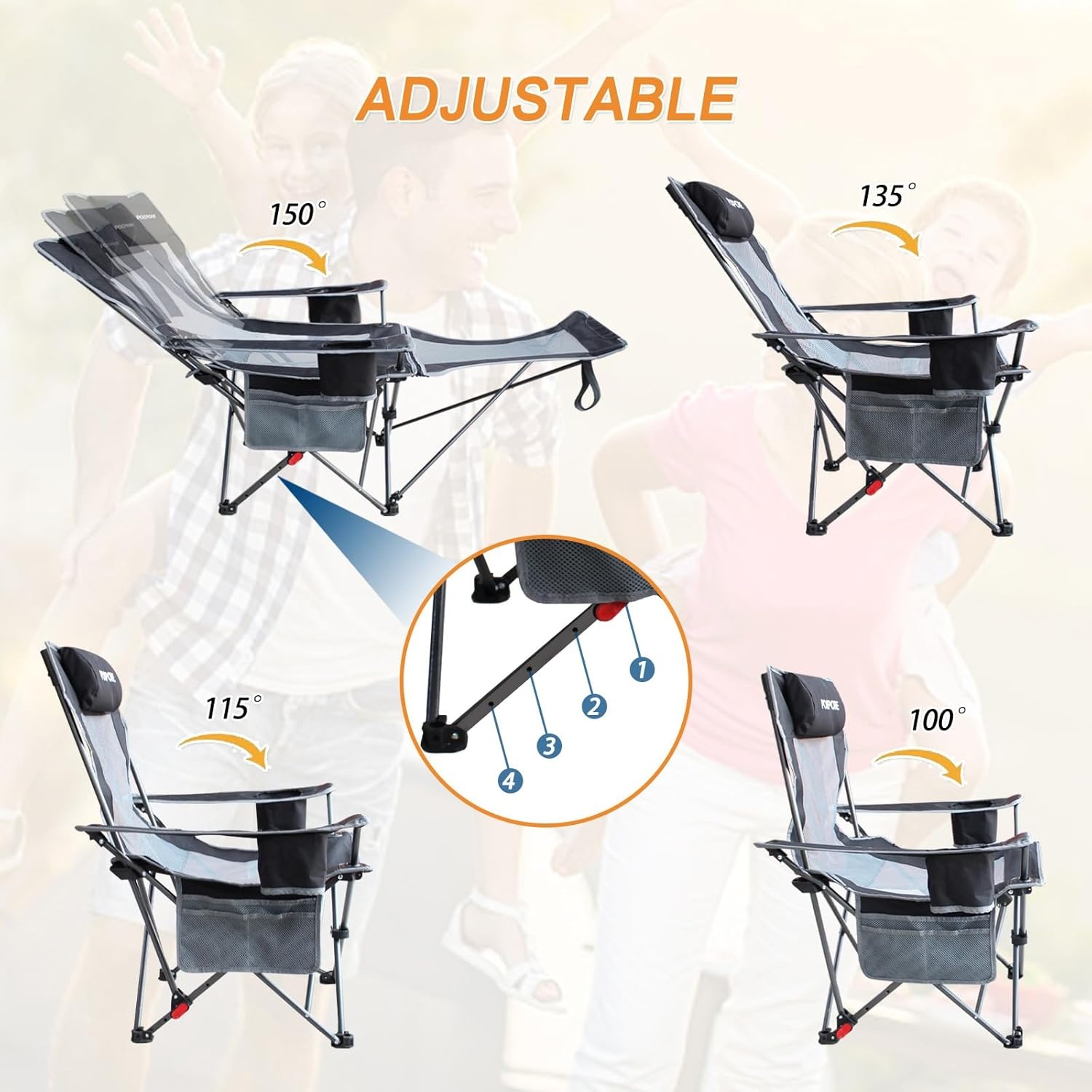 Set van 2 Campingstoelen: Opvouwbaar met Voetensteun & Korting!