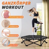 Fitness Trampoline Binnen 110cm | Opvouwbaar met Verstelbare Stang | Max. 275kg | 34% Korting