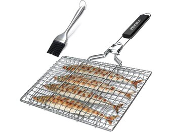 BBQ Grillmand RVS | Vis & Groenten | Opvouwbaar | 27% Korting