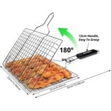 Opvouwbare RVS Grillmand met Houten Handvat (32x22cm) - 27% Korting!