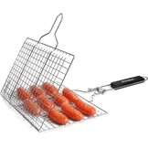Opvouwbare RVS Grillmand met Houten Handvat (32x22cm) - 27% Korting!
