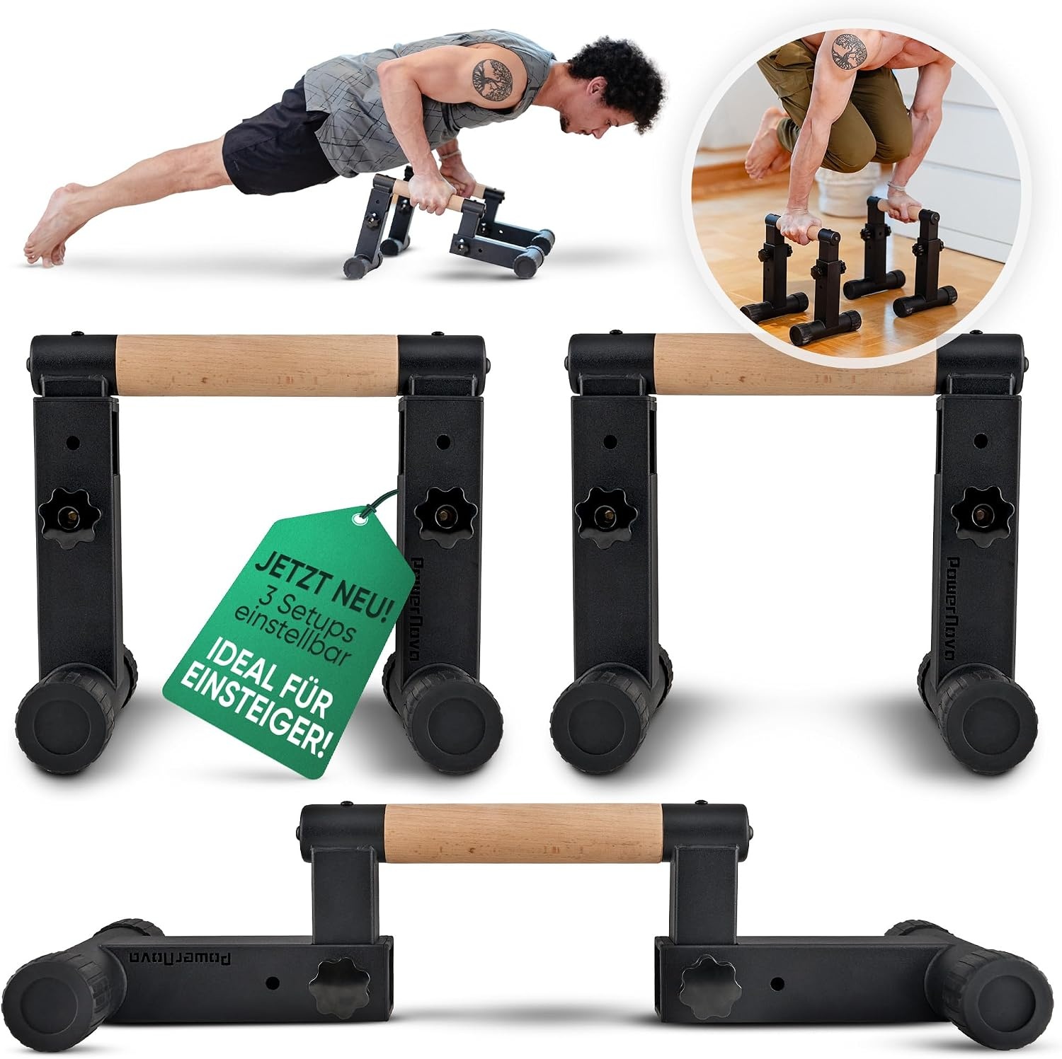 Instelbare Push-up Beugels: 3-in-1 voor Calisthenics & Handstand (34% Korting)