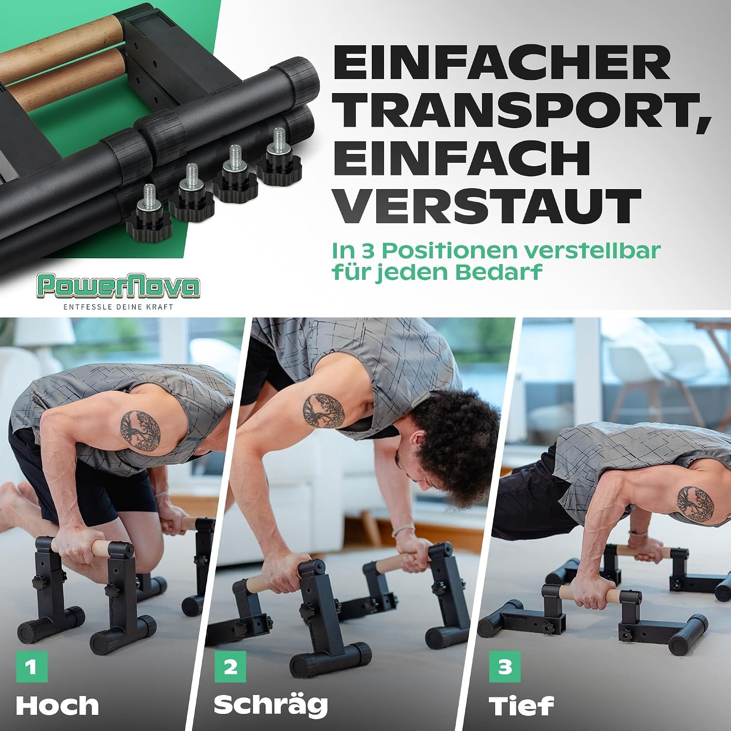 Instelbare Push-up Beugels: 3-in-1 voor Calisthenics & Handstand (34% Korting)
