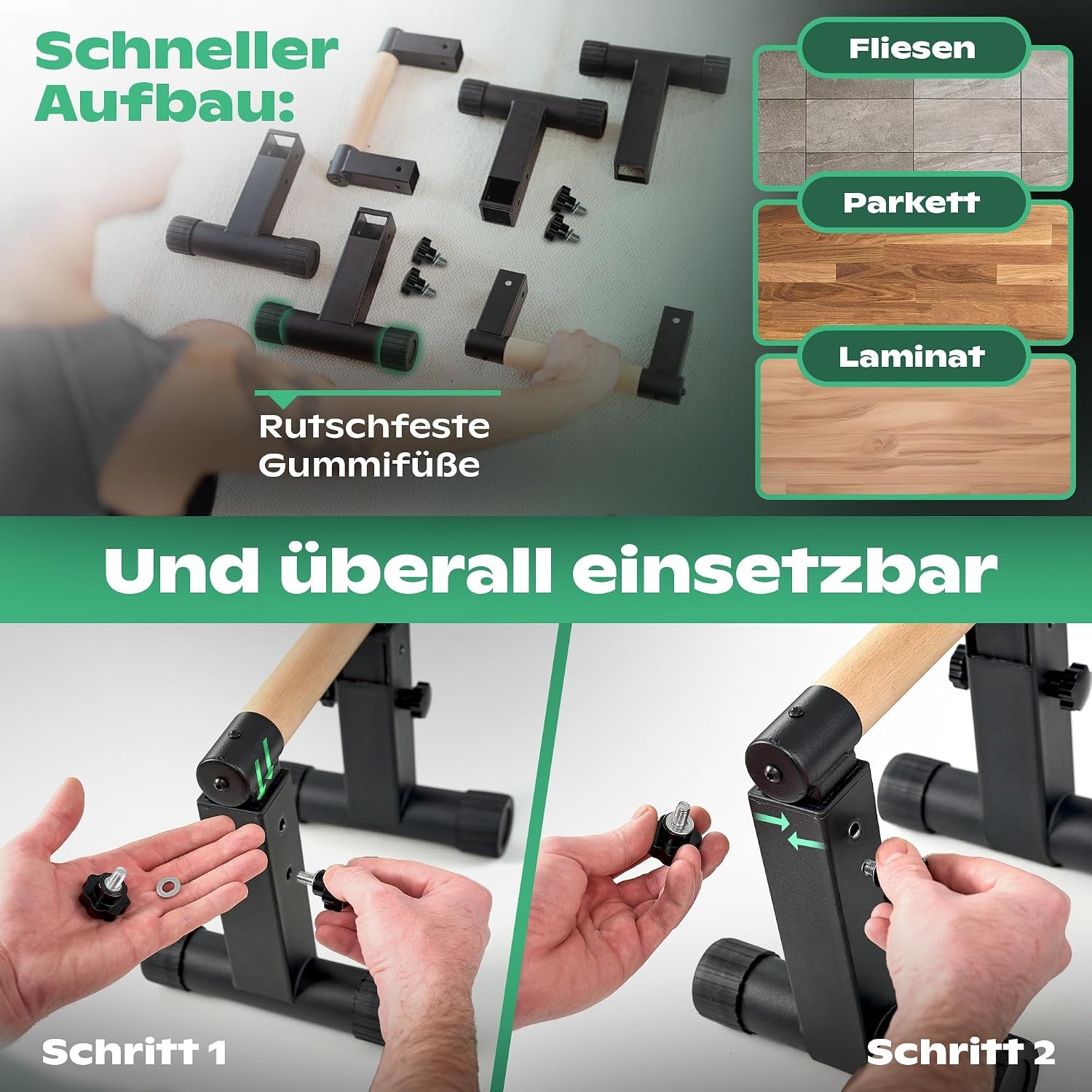Instelbare Push-up Beugels: 3-in-1 voor Calisthenics & Handstand (34% Korting)
