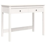 Wit Grenenhouten Bureau met Lades - 100x50x78 cm - 34% Korting