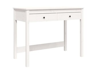 Wit Grenenhouten Bureau met Lades - 100x50x78 cm - 34% Korting