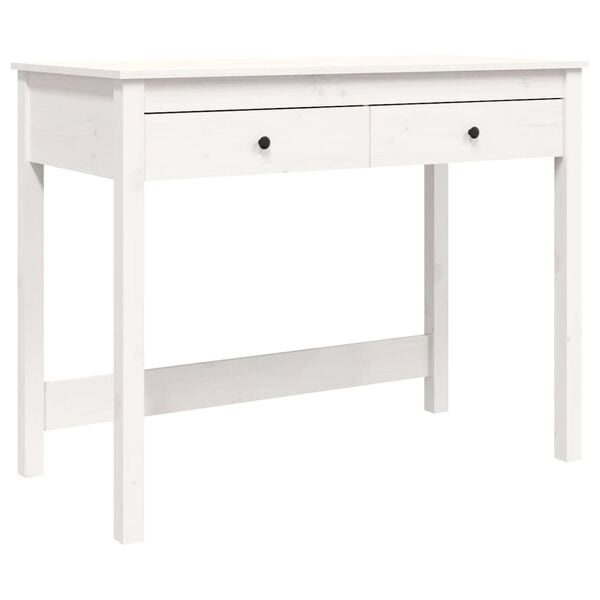 Wit Grenenhouten Bureau met Lades - 100x50x78 cm - 34% Korting