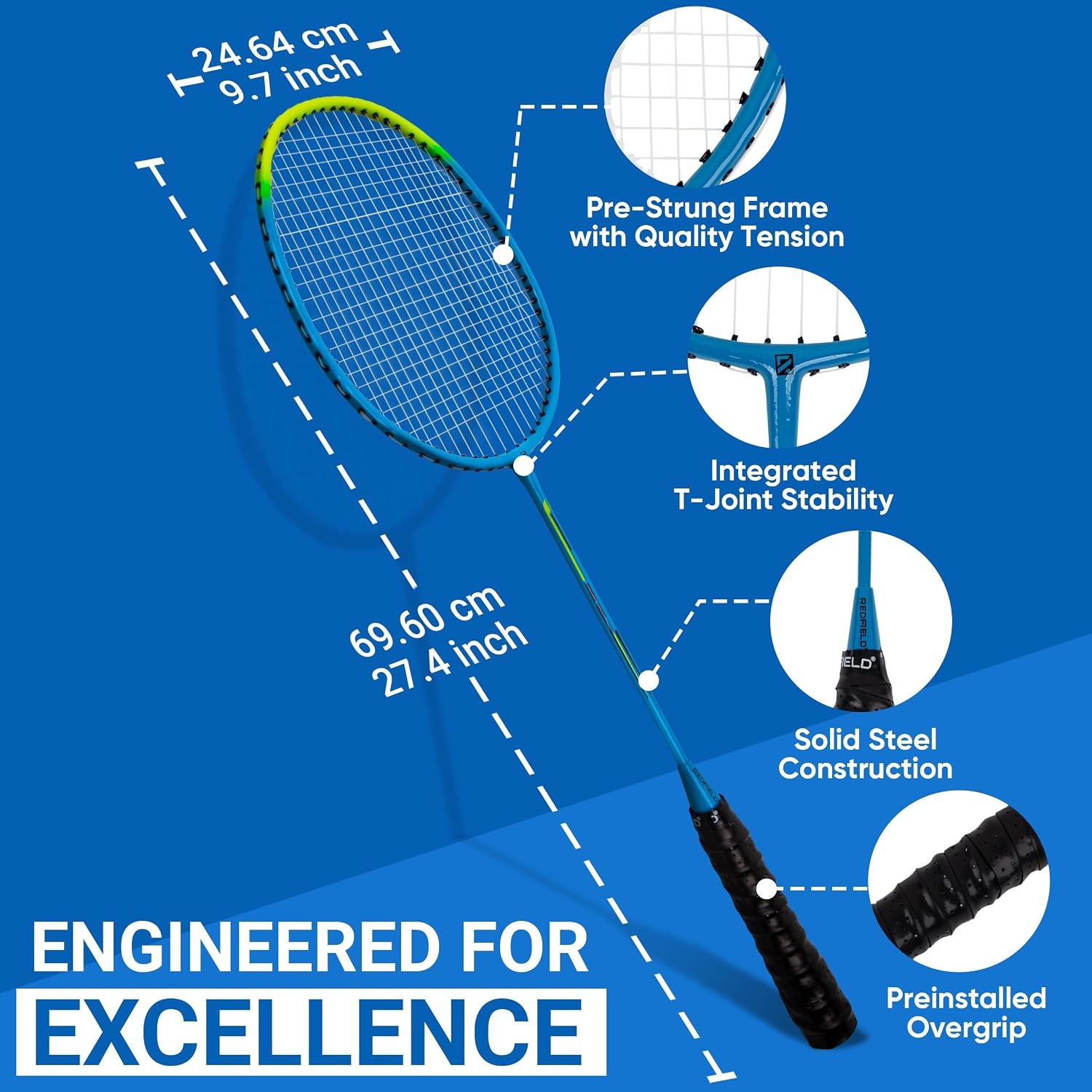 Compleet Badmintonset met 2 Rackets, 2 Shuttles & Tas | 56% Korting