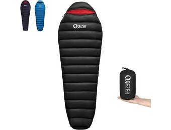 Ultralichte Donzen Slaapzak (860g) - Zwart - 34% Korting