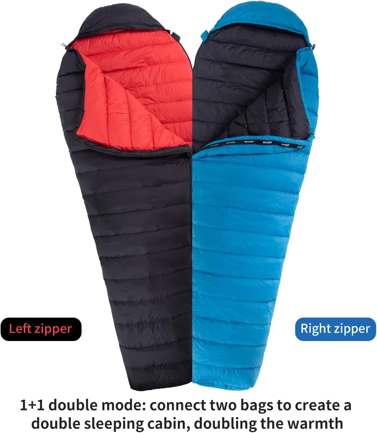 Ultralichte Donzen Slaapzak (860g) - Zwart - 34% Korting