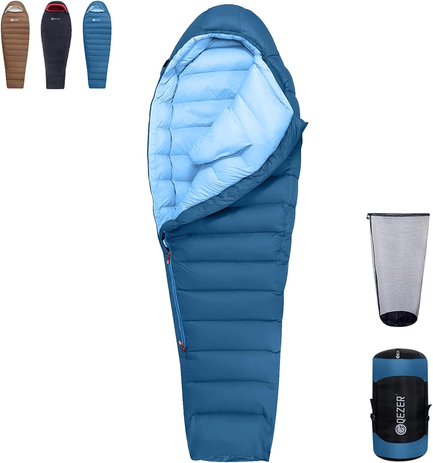 Ultralichte Donzen Slaapzak (860g) - Zwart - 34% Korting