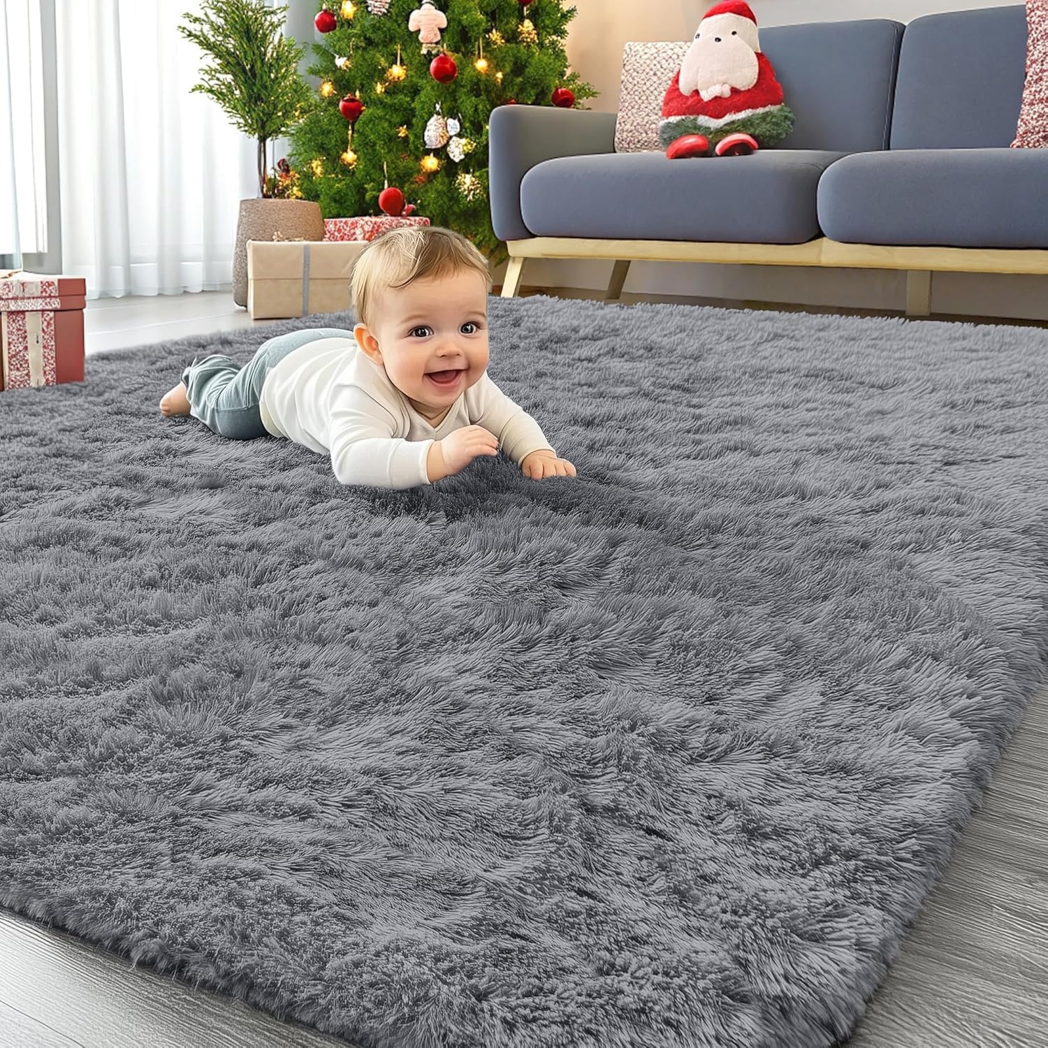 Hoogpolig Tapijt Grijs 240x340 cm - 34% Korting!