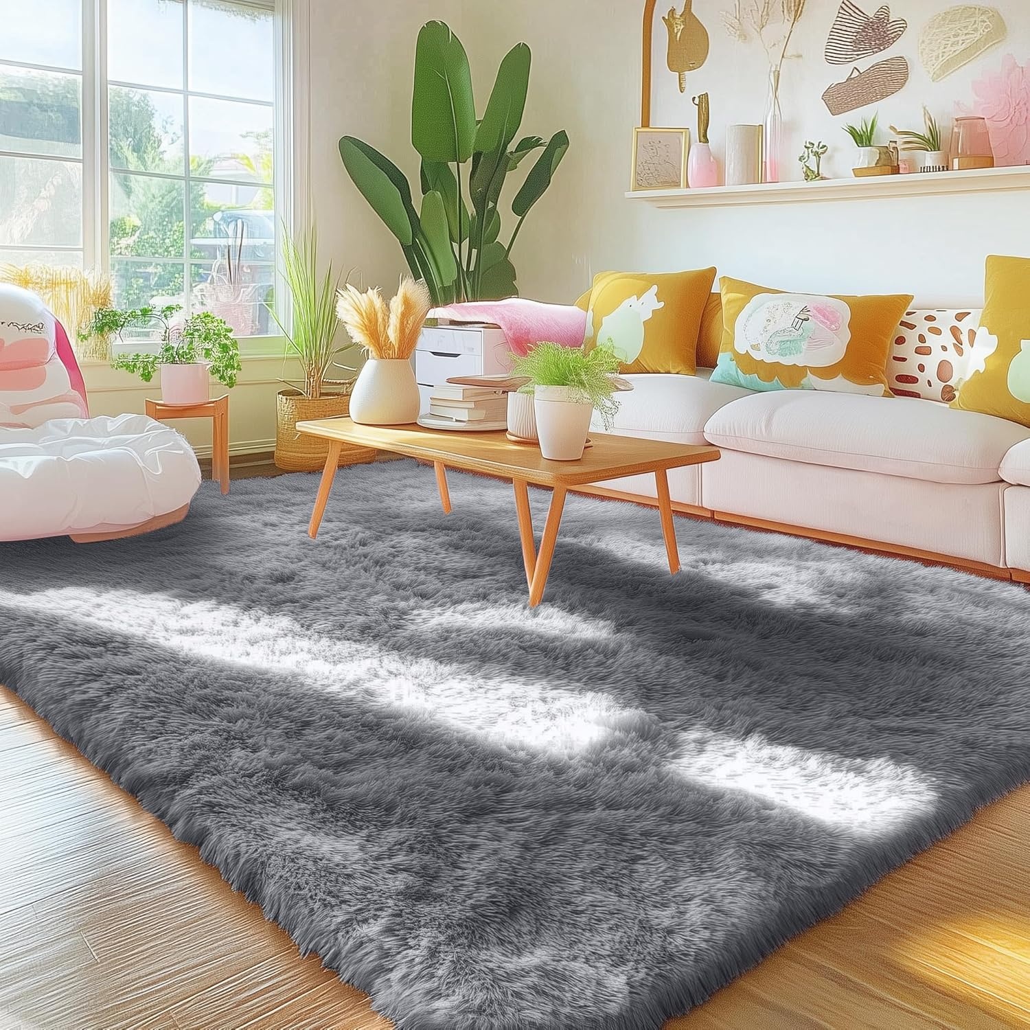 Hoogpolig Tapijt Grijs 240x340 cm - 34% Korting!