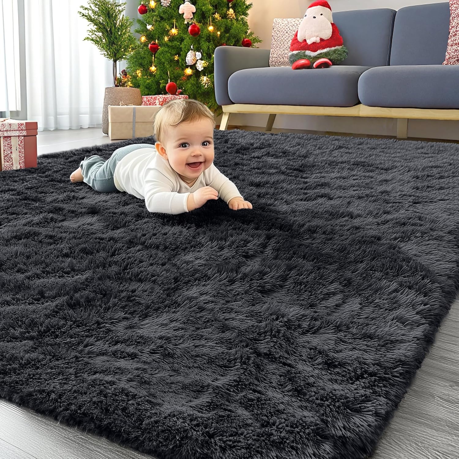 Hoogpolig Tapijt Grijs 240x340 cm - 34% Korting!