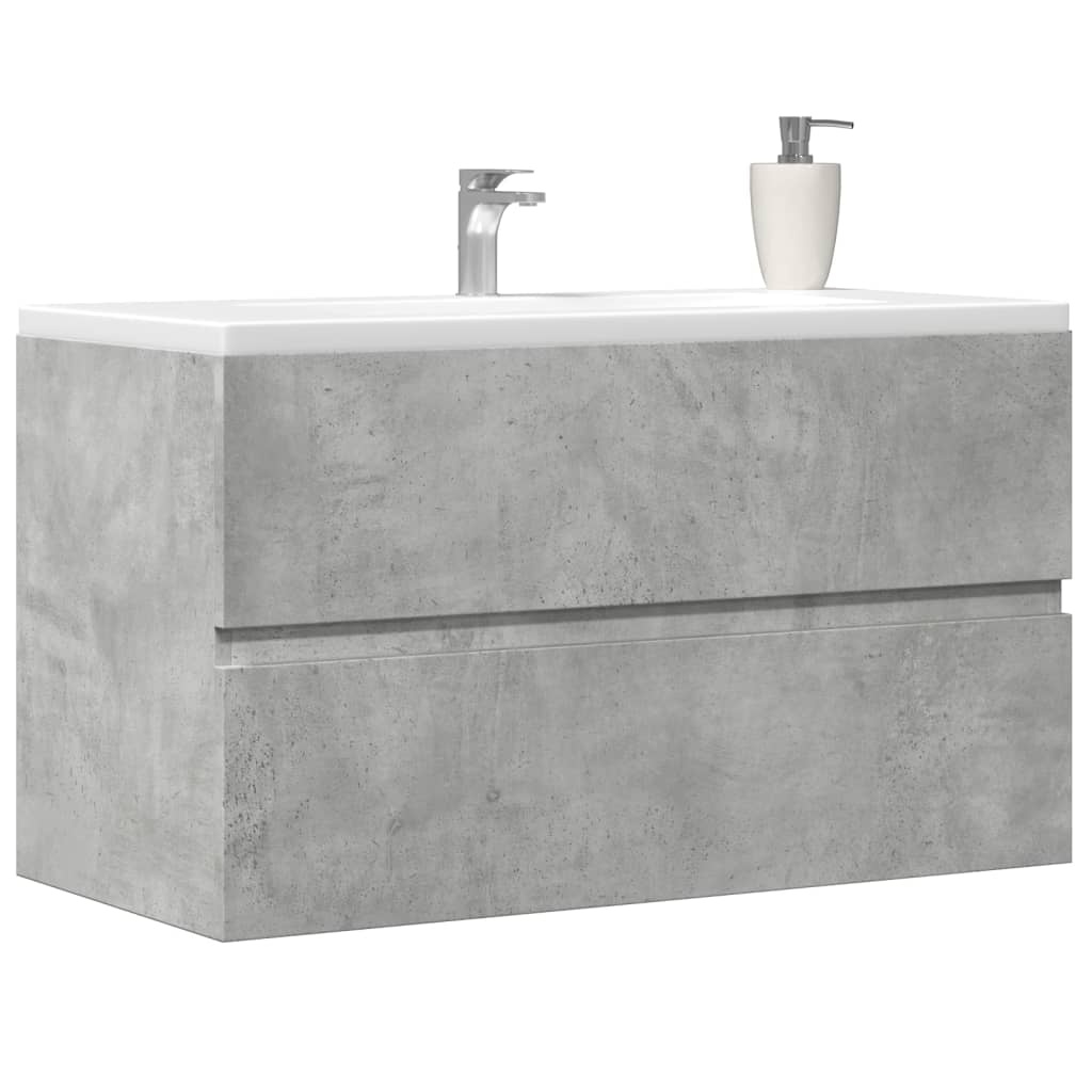 Wastafelkast Betongrijs 90x38,5x45 cm - 53% Korting