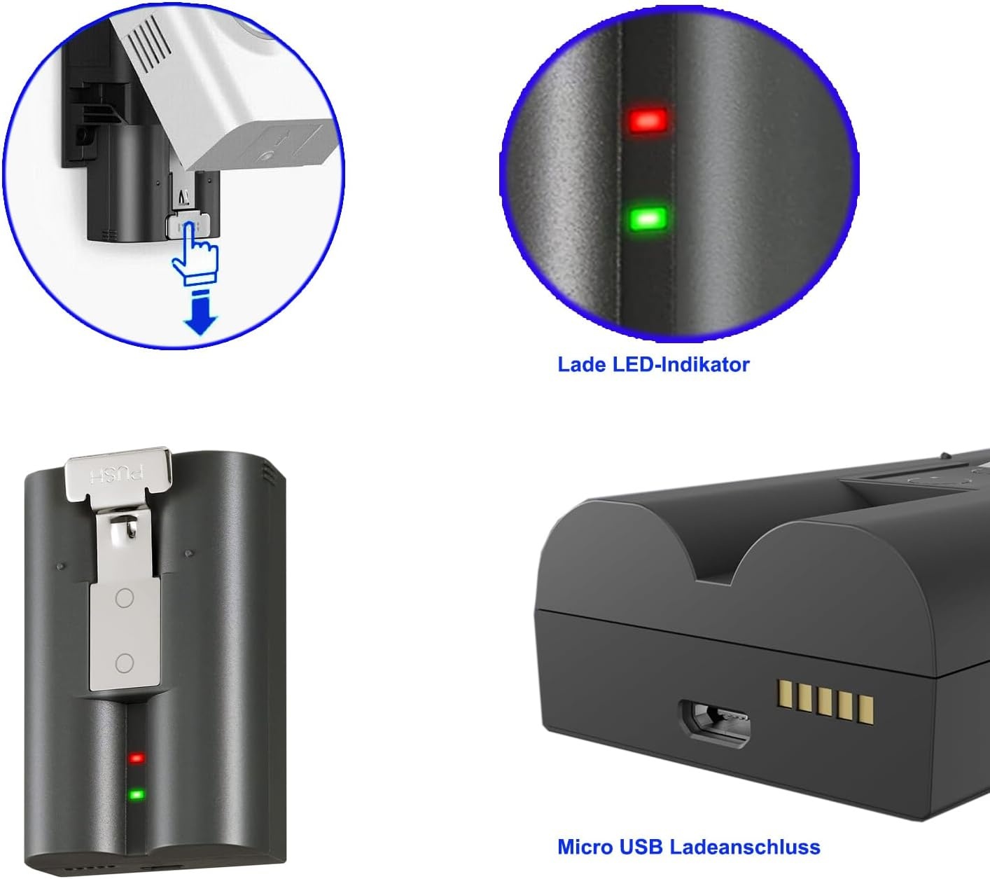 Dubbele Ring Accu 6800mAh & Lader: Altijd Stroom!