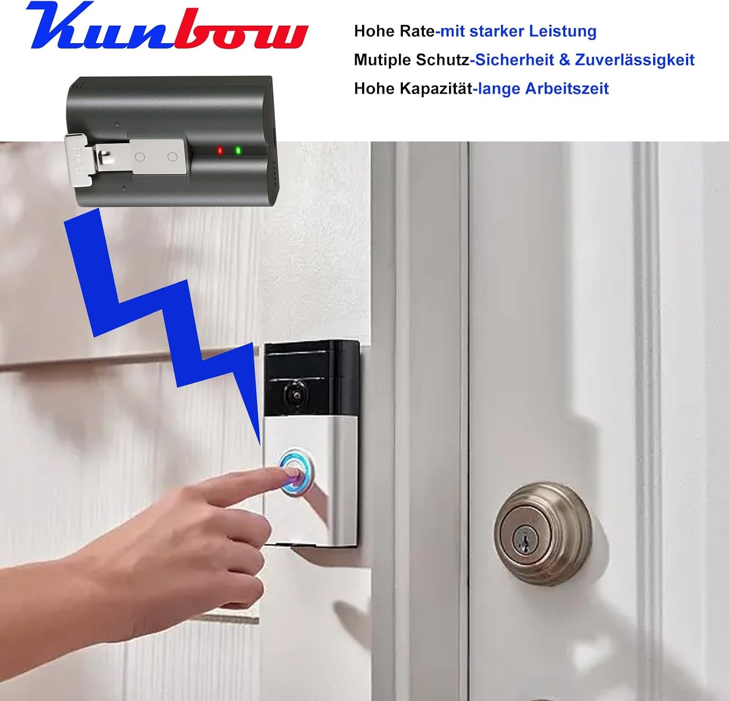 Dubbele Ring Accu 6800mAh & Lader: Altijd Stroom!