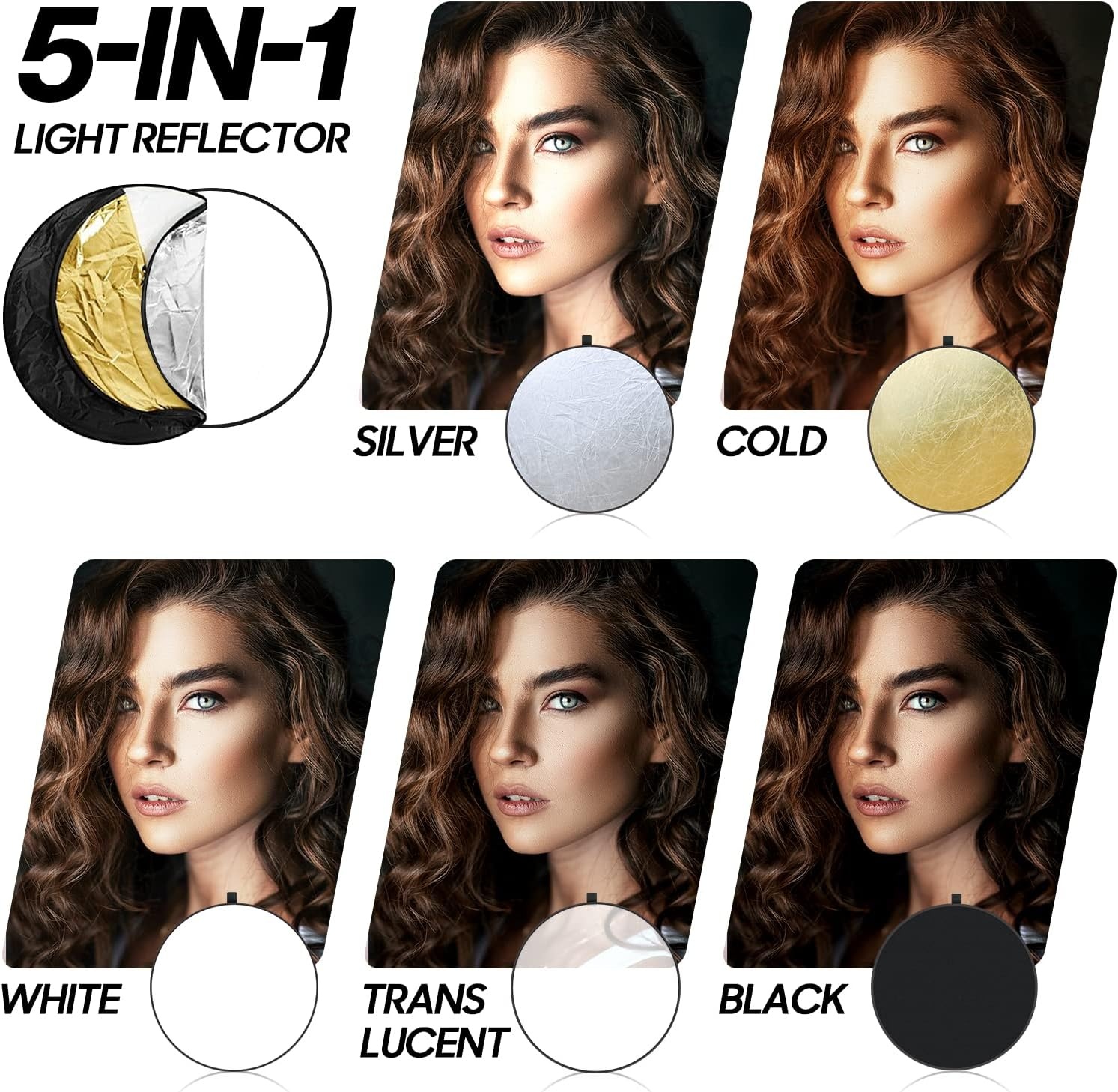Fotografie Reflector Kit 5-in-1 met Statief - 34% Korting