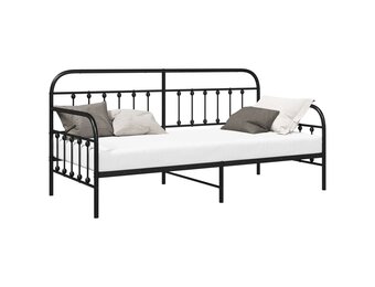 VidaXL Daybed Frame Zwart Staal 90x200 cm - 35% Korting