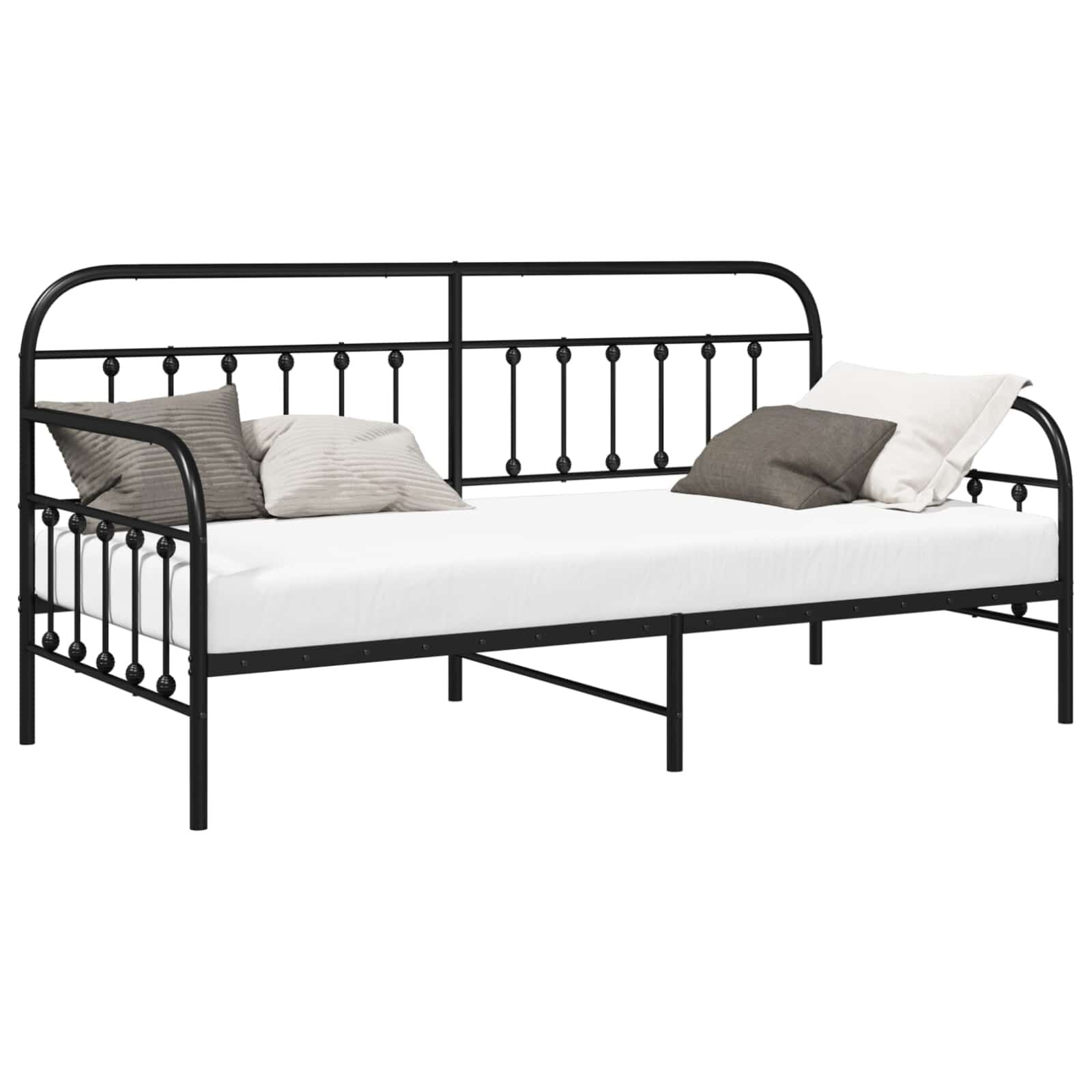 VidaXL Daybed Frame Zwart Staal 90x200 cm - 35% Korting