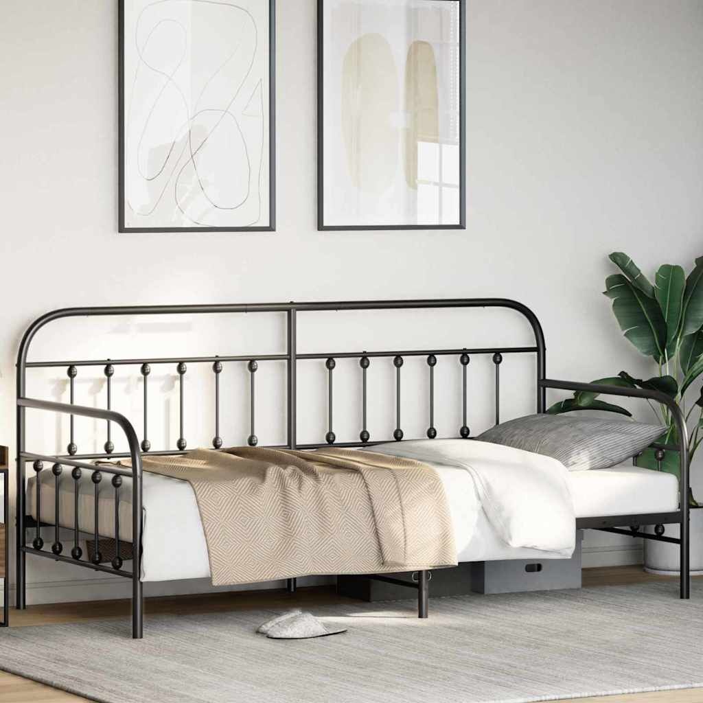VidaXL Daybed Frame Zwart Staal 90x200 cm - 35% Korting