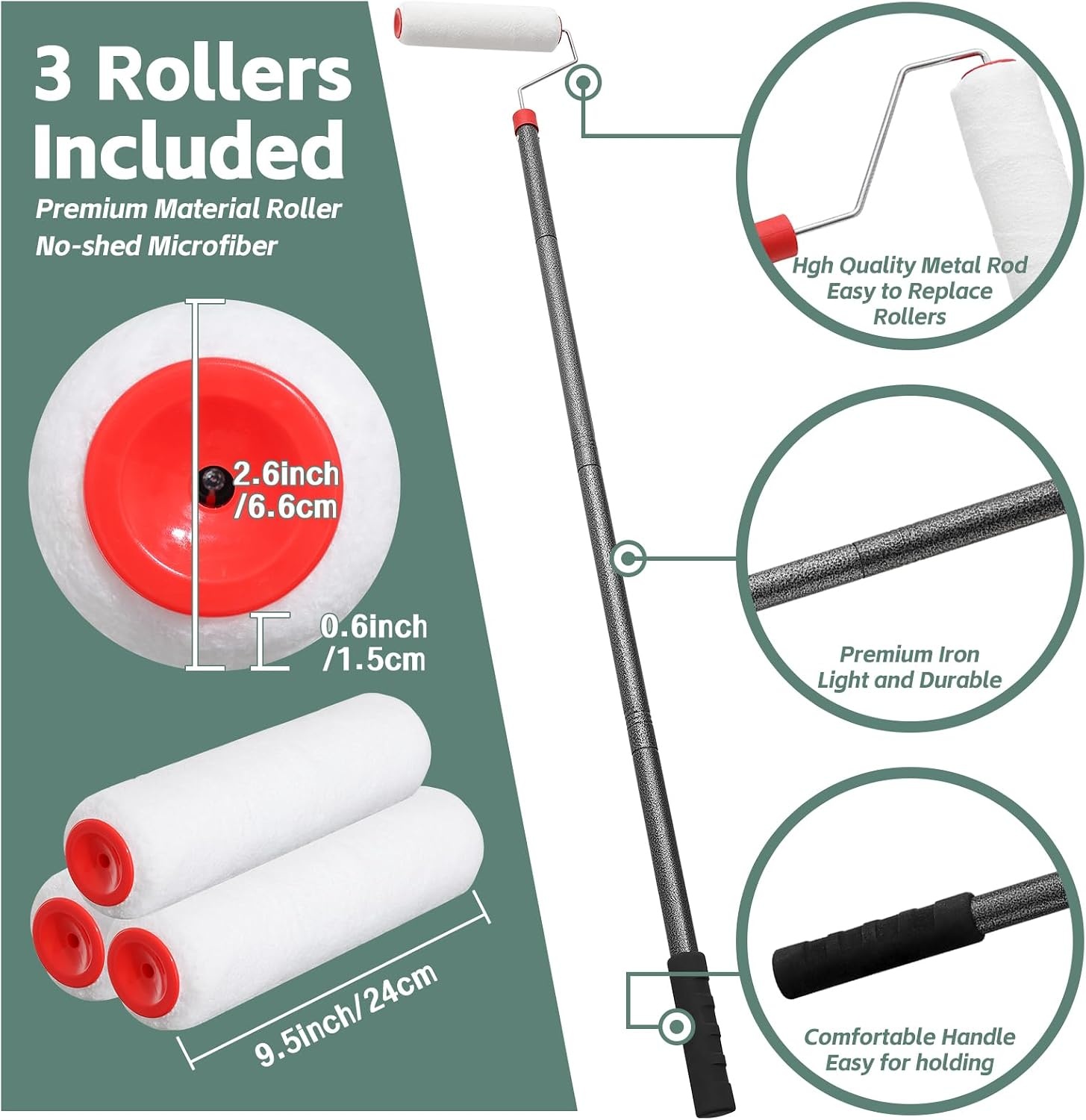 Verstelbare Verfroller met Telescoopsteel - 223 cm - 55% Korting