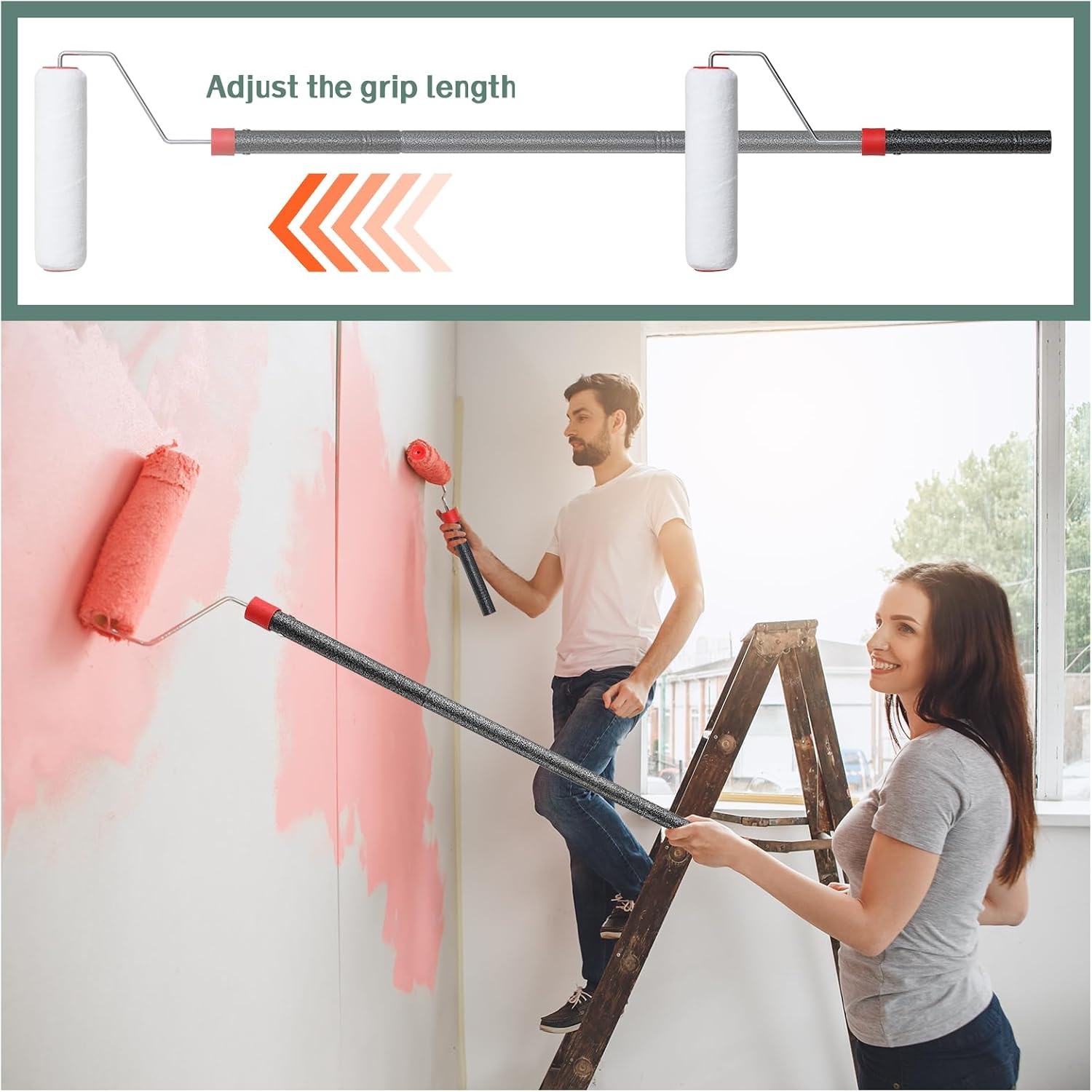 Verstelbare Verfroller met Telescoopsteel - 223 cm - 55% Korting
