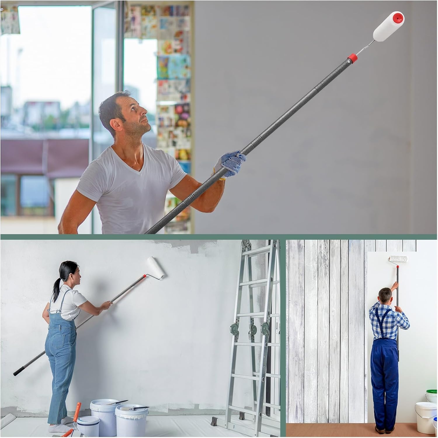 Verstelbare Verfroller met Telescoopsteel - 223 cm - 55% Korting