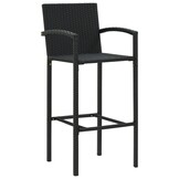 vidaXL Barkrukken 2 stuks, Poly Rattan Zwart - 35% Korting