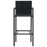 vidaXL Barkrukken 2 stuks, Poly Rattan Zwart - 35% Korting