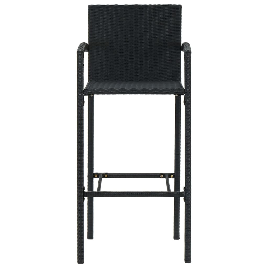 vidaXL Barkrukken 2 stuks, Poly Rattan Zwart - 35% Korting