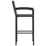 vidaXL Barkrukken 2 stuks, Poly Rattan Zwart - 35% Korting