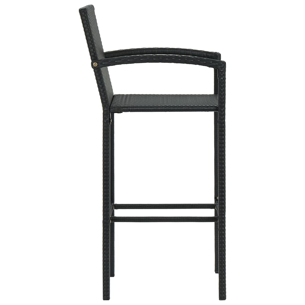 vidaXL Barkrukken 2 stuks, Poly Rattan Zwart - 35% Korting