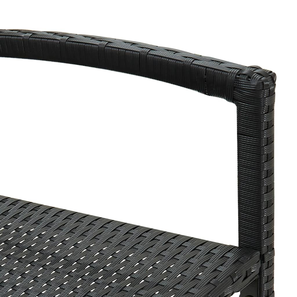 vidaXL Barkrukken 2 stuks, Poly Rattan Zwart - 35% Korting