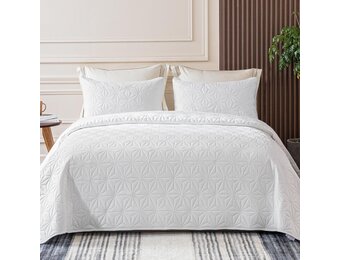 Sprei Wit 240x260cm Geometrisch (Incl. 2 Kussenslopen) - 33% Korting
