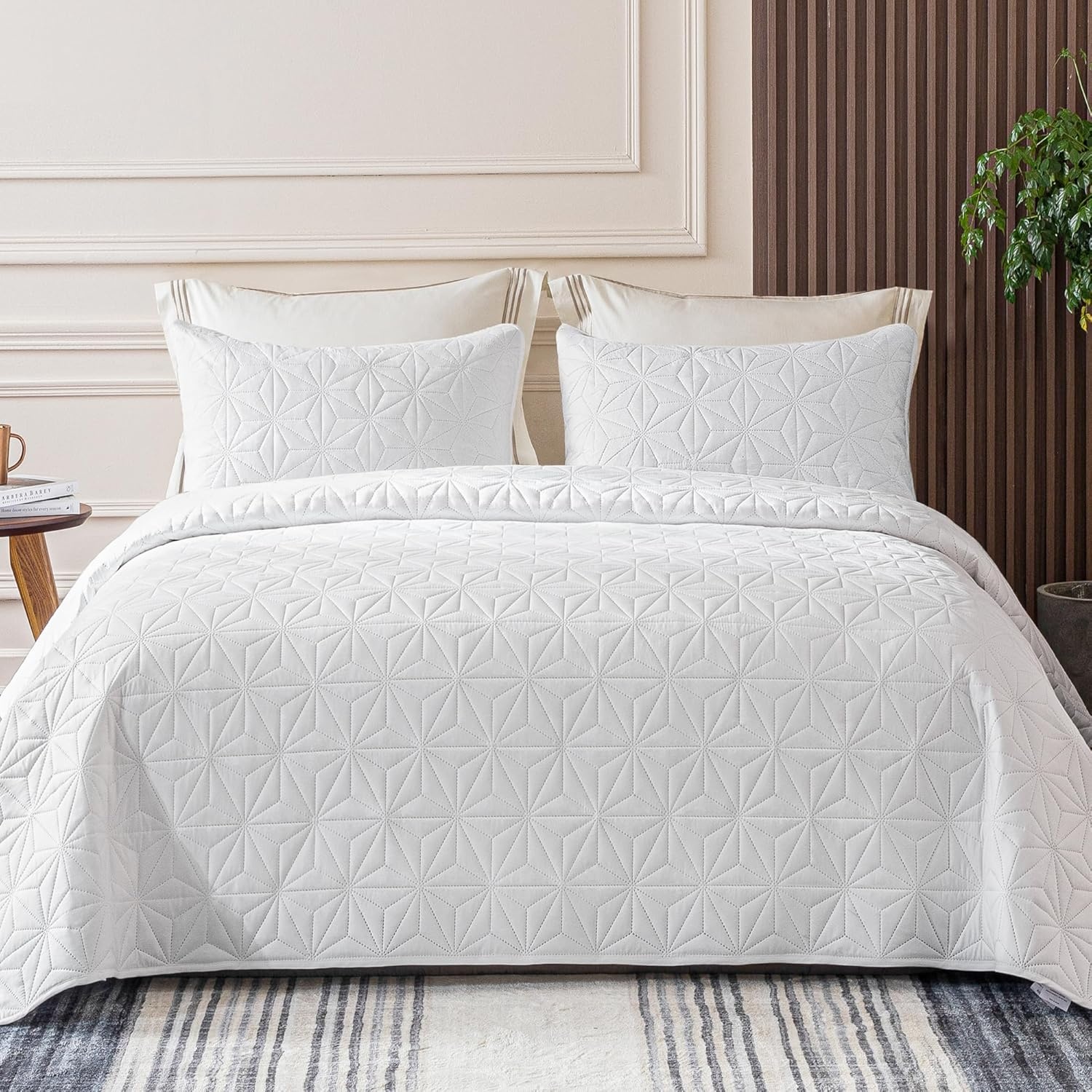 Sprei Wit 240x260cm Geometrisch (Incl. 2 Kussenslopen) - 33% Korting