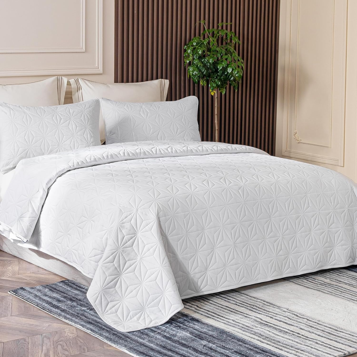 Sprei Wit 240x260cm Geometrisch (Incl. 2 Kussenslopen) - 33% Korting