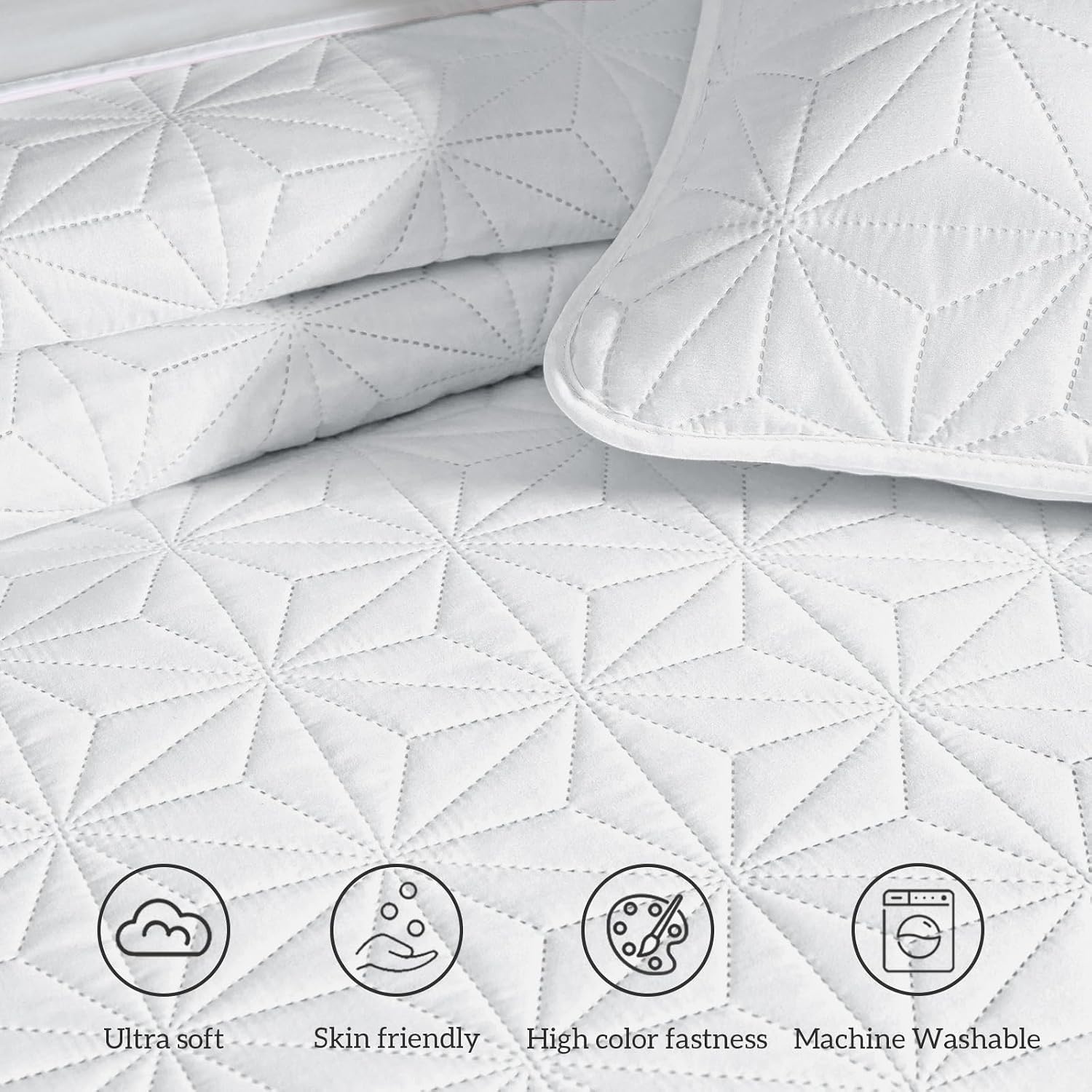Sprei Wit 240x260cm Geometrisch (Incl. 2 Kussenslopen) - 33% Korting