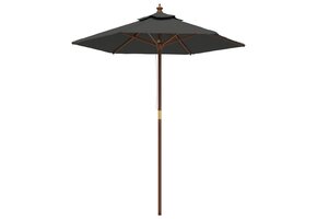 Parasol met houten paal 196x231 cm Antraciet - 34% Korting