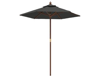 Parasol met houten paal 196x231 cm Antraciet - 34% Korting