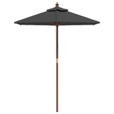 Parasol met houten paal 196x231 cm Antraciet - 34% Korting